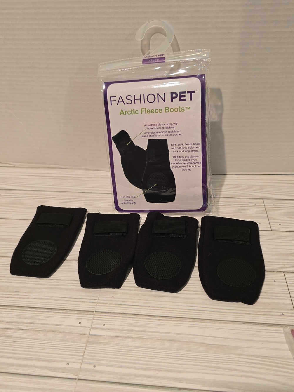 Fashion Pet Arctic Fleece Boots XS Black